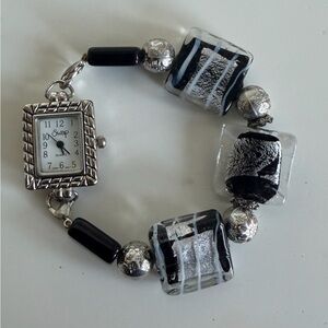 Swap Watch Quartz Elegant Black and Silver Bracelet Watch